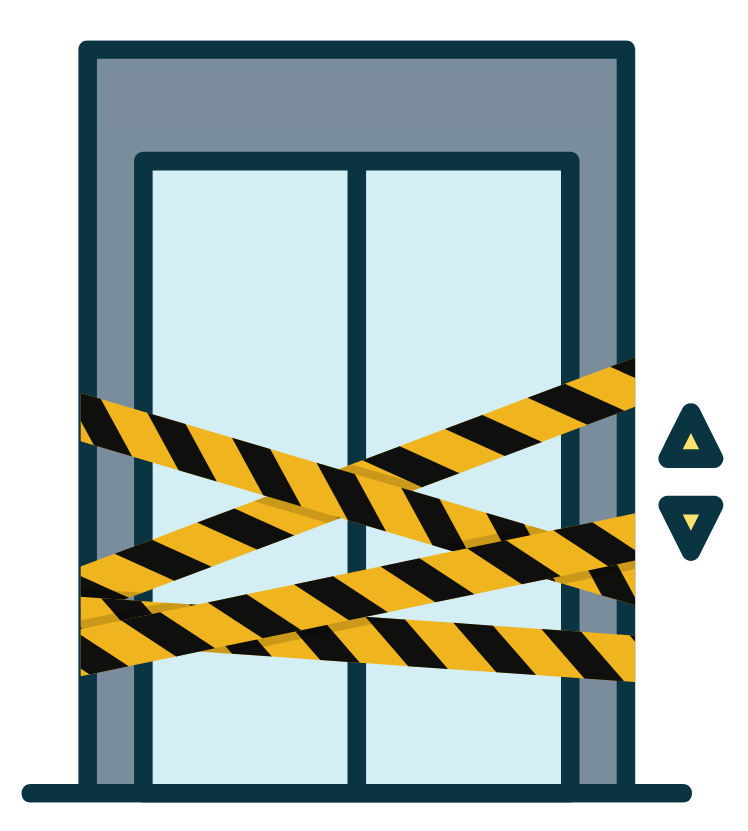 elevator with caution tape